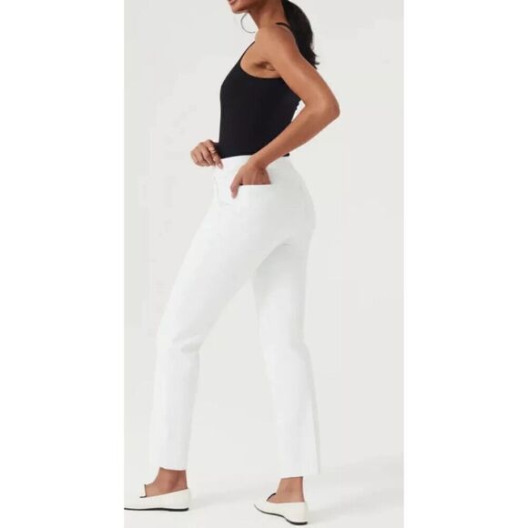 SPANX NWT On-the-Go Ankle Straight Pant White Ultimate Opacity Technology Sz M - Picture 2 of 14